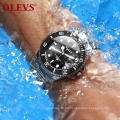 OLEVS Brand Men's Business  Chronograph Wrist Watch Fashion Luxury Stainless Steel Analog Quartz Watch